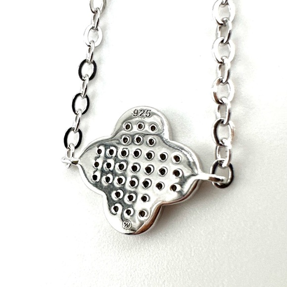 925 Solid Sterling Silver Luxury Black Onyx Clover Bracelet - Picture 5 of 8